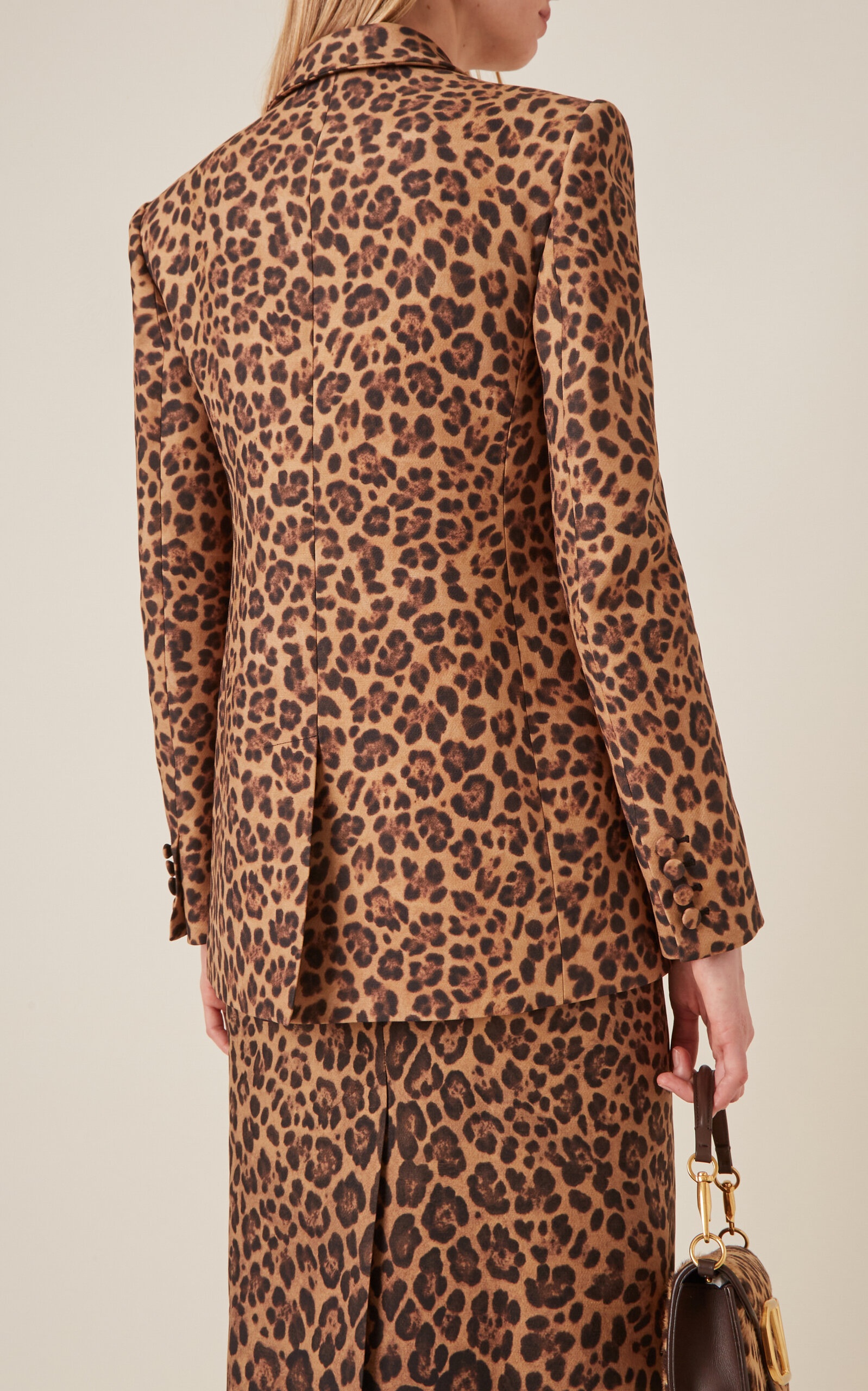 Animal-Print Wool-Silk Blazer animal - 4