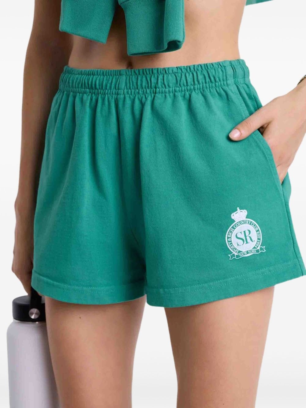 logo-print elastic-waist shorts - 3