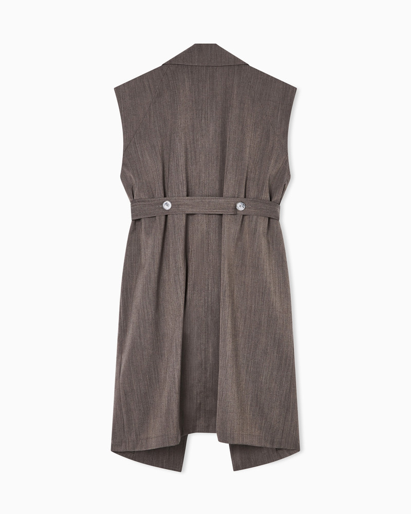 SLEEVELESS, LIGHT WOOL OVERCOAT WITH BELT 3