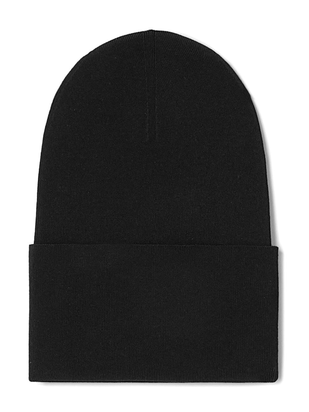 turn-up fine-knit beanie - 2