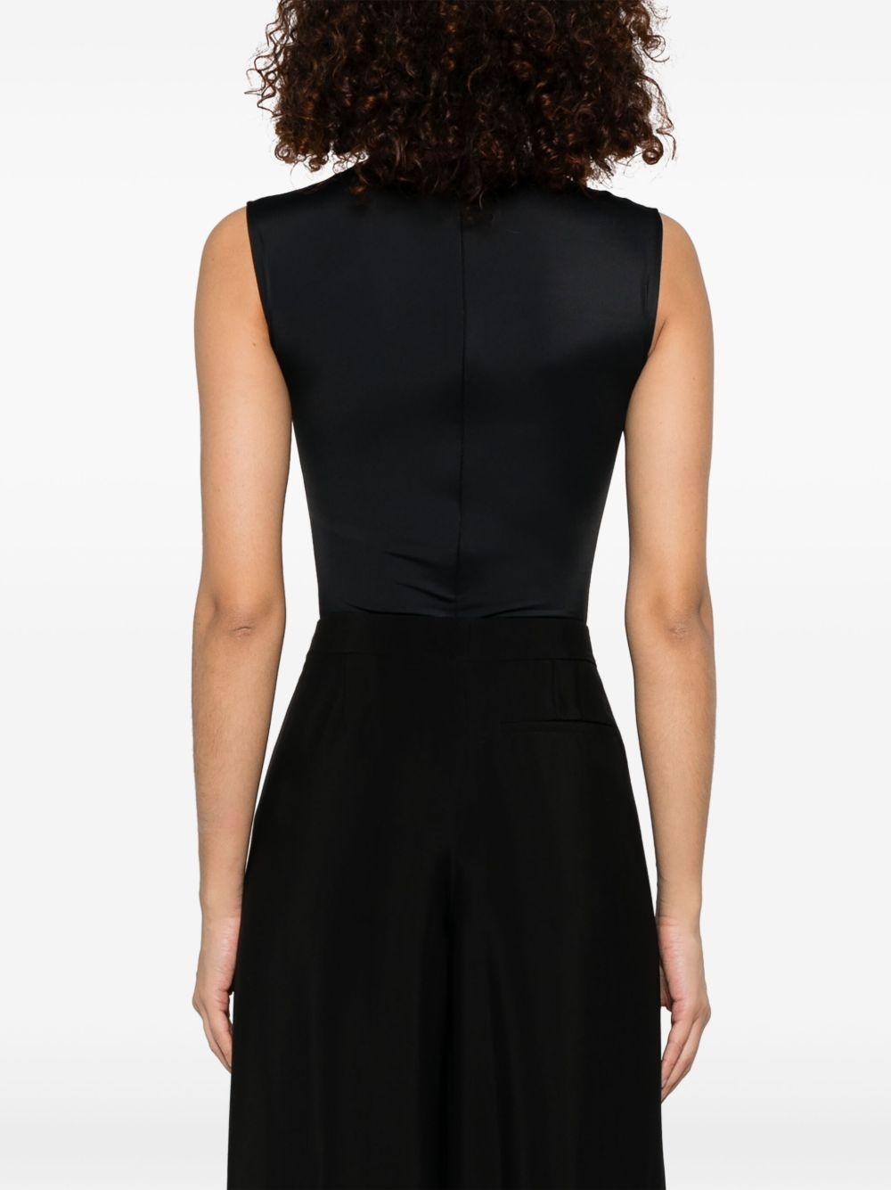 logo-embossed sleeveless bodysuit - 4