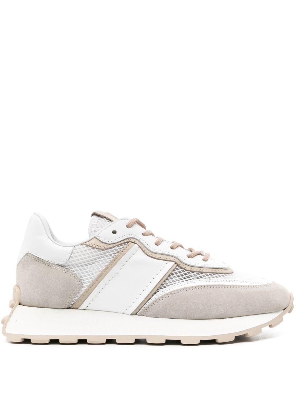 panelled leather sneakers - 1