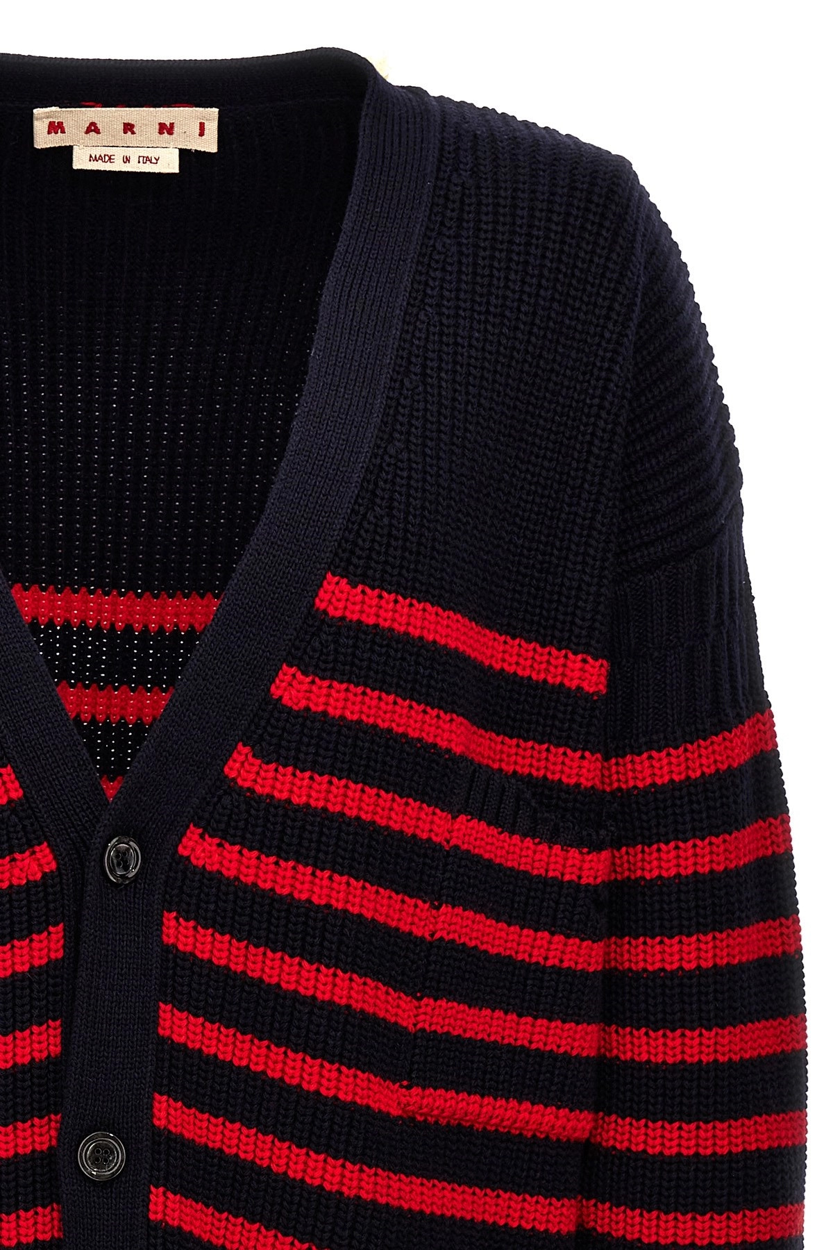Destroyed effect striped cardigan - 4