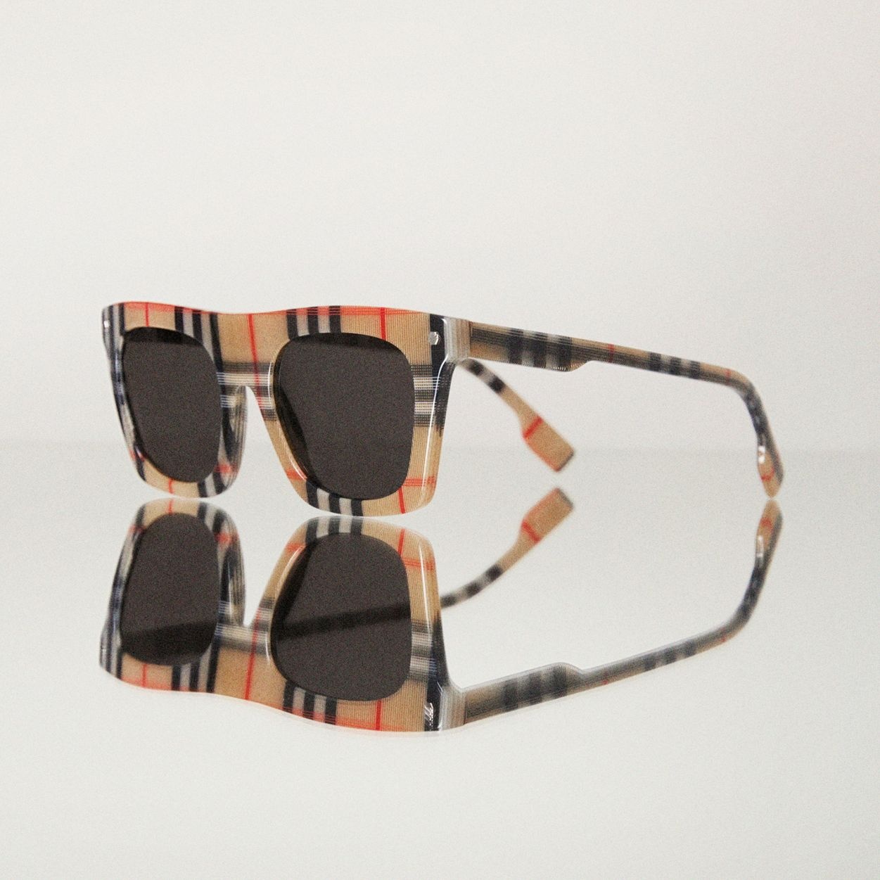 Vintage Check Rectangular Frame Sunglasses - 6