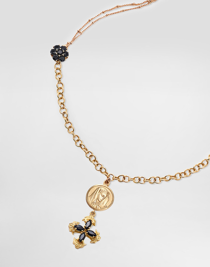 Dolce & Gabbana Sicily Necklace 18-carat yellow and red gold and black sapphires outlook