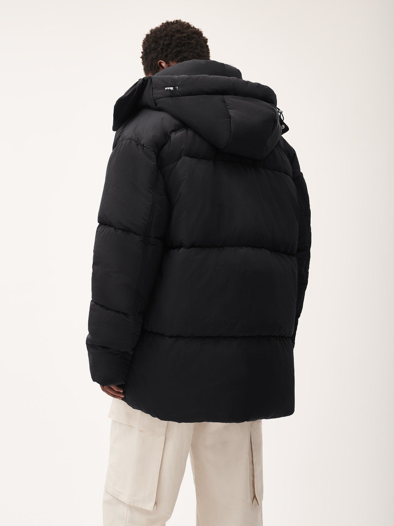 PANGAIA Mens Flower-Warmth Recycled Nylon Long Puffer - Black outlook