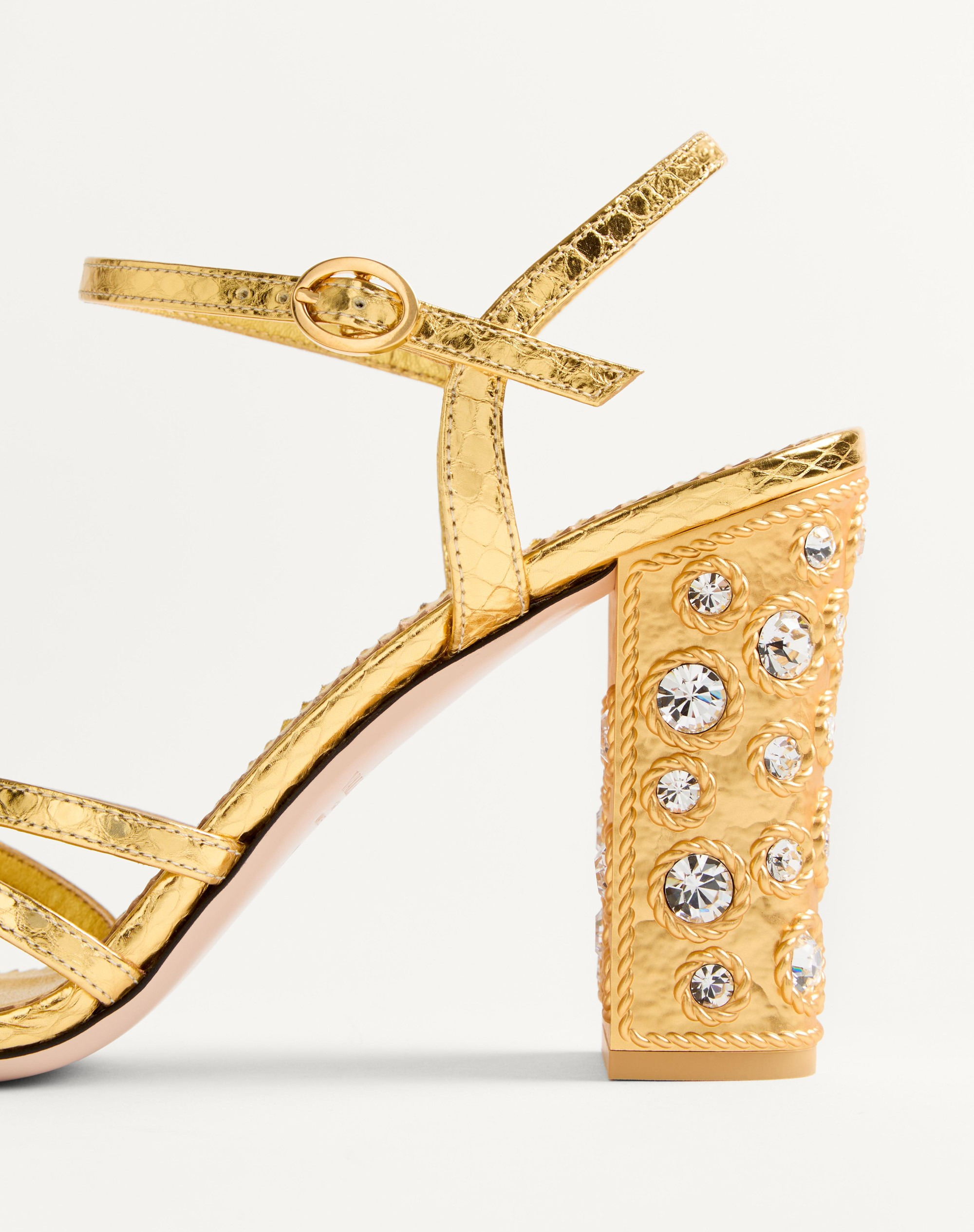 PRESHOES SANDAL IN LAMINATED AYERS WITH CRYSTALS 90MM - 7