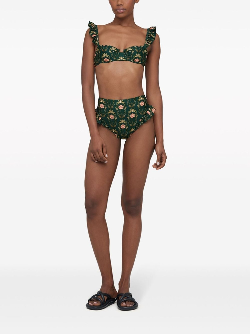 Agua by Agua Bendita Kiwi EsotÃ©rico floral-print bikini top outlook
