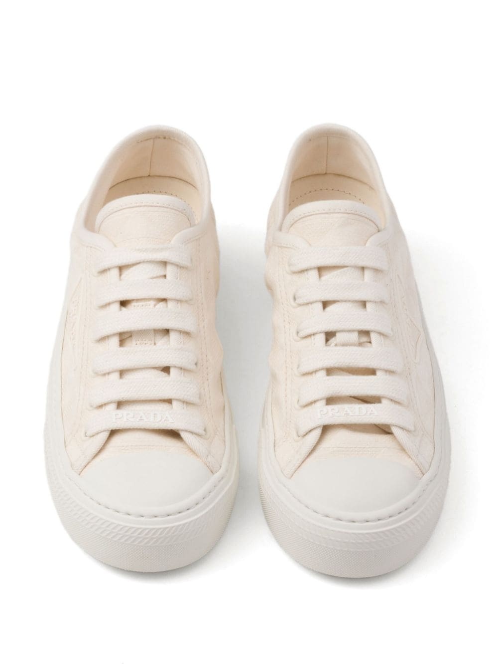 triangle-logo canvas sneakers - 4