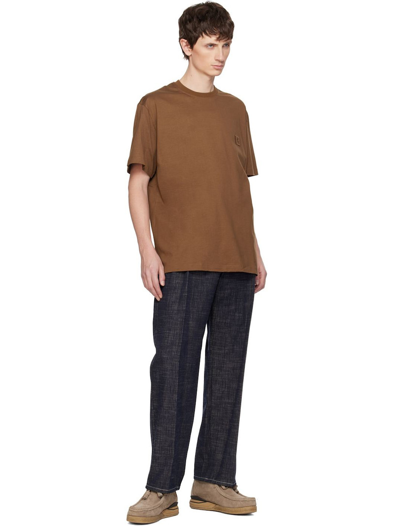 Wooyoungmi Brown Cotton Back Logo T-shirt outlook