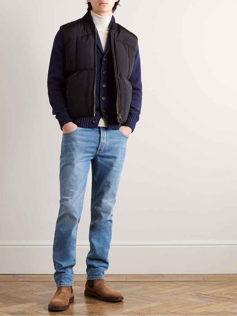 Brunello Cucinelli Slim-Fit Straight-Leg Logo-Embroidered Jeans outlook