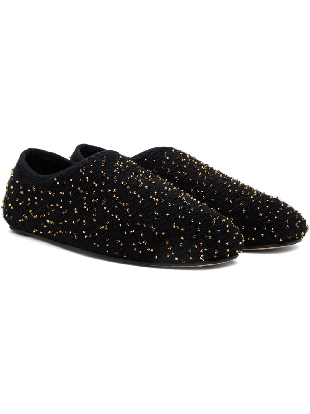 Black Aris Knit Ballerina Flats - 4