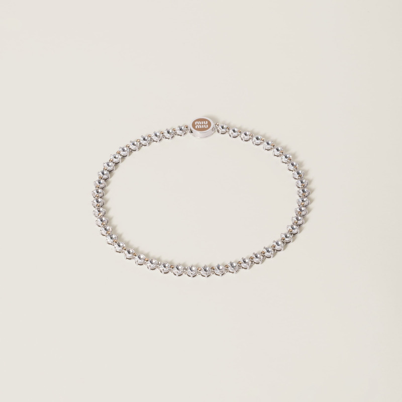 Metal necklace with crystals 1