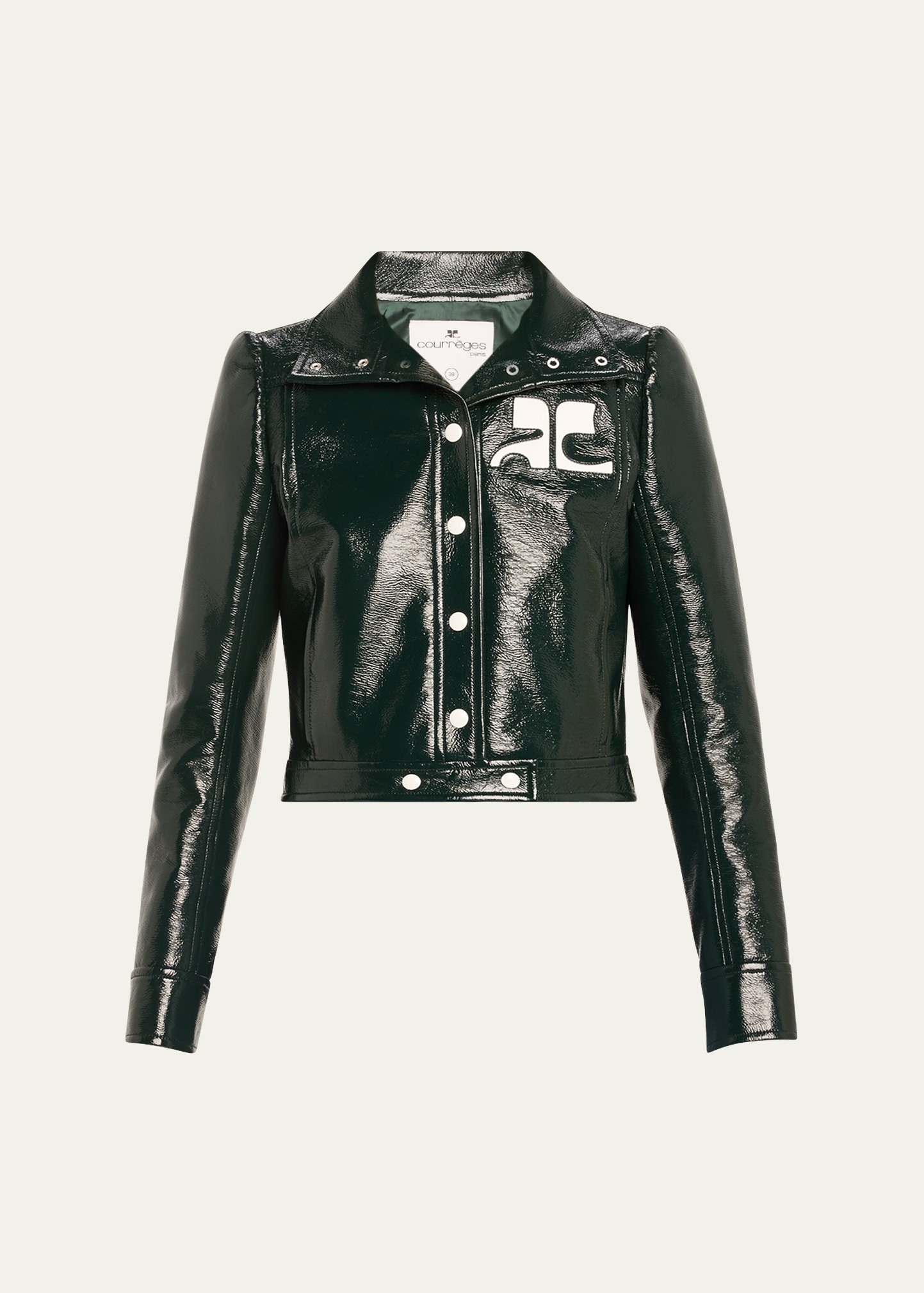 Textured Vinyl Crop Jacket - 1