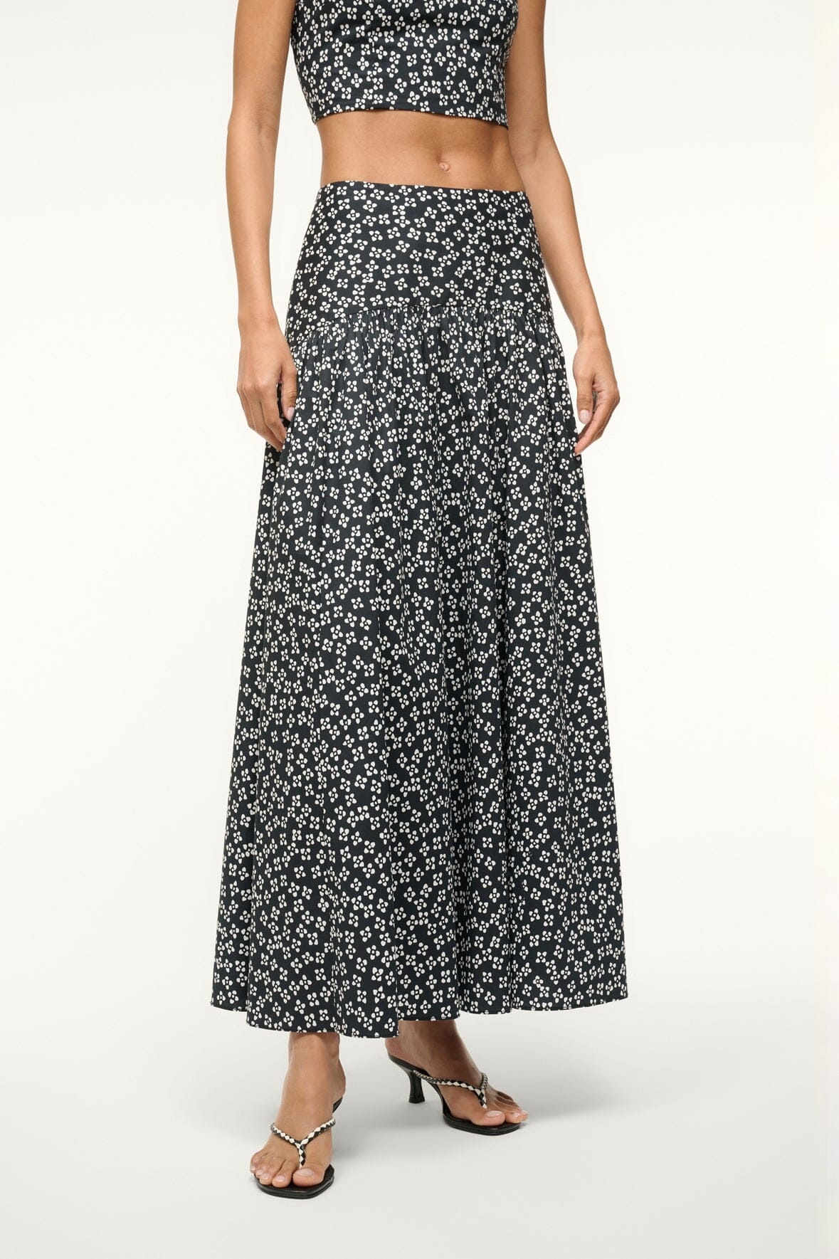 STAUD PROCIDA SKIRT BLACK WOODBLOCK FLORAL - 3