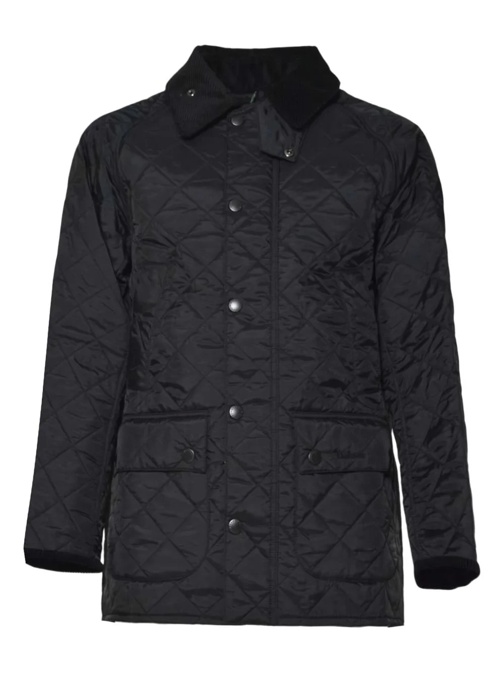 quilted corduroy-collar coat - 1