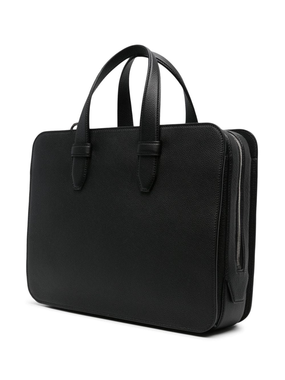 logo-embossed leather briefcase - 2