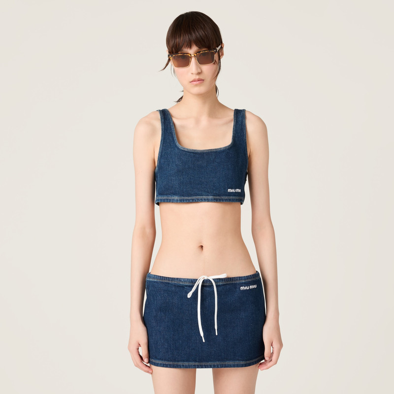 Miu Miu Stretch denim top outlook