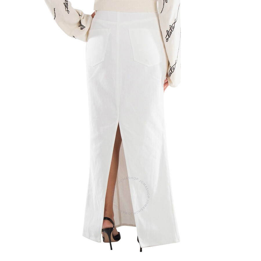 Rotate Birger Christensen Ladies Pristine White Twill Maxi Skirt - 3