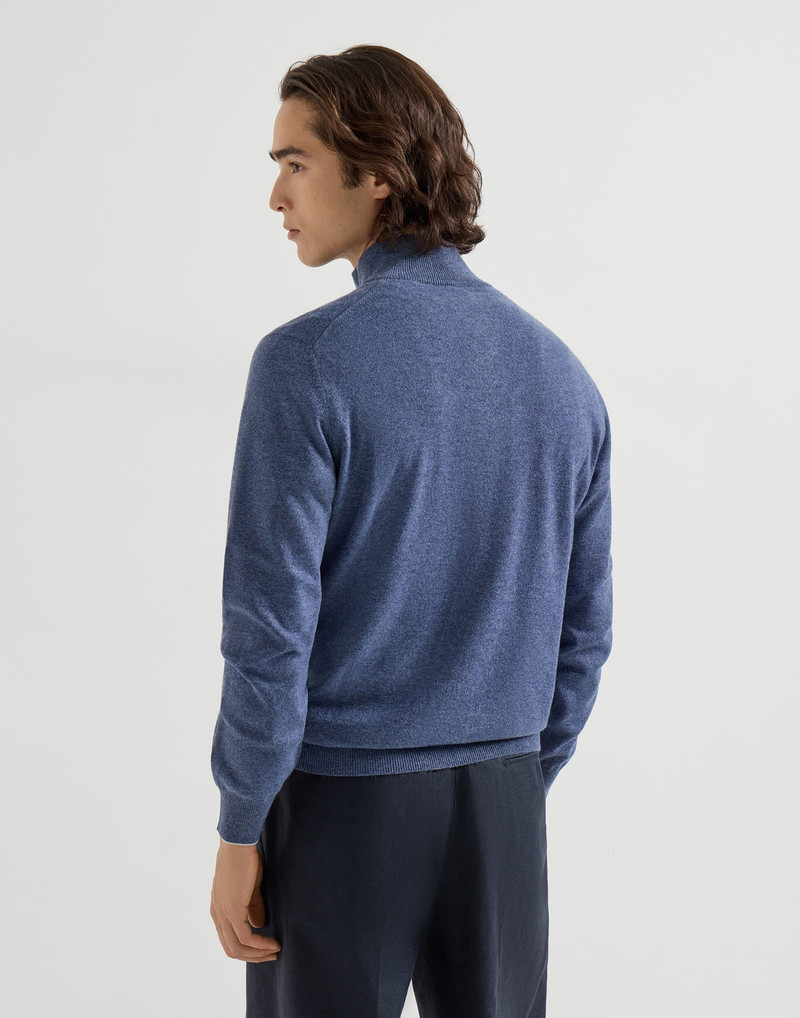 Brunello Cucinelli Cashmere sweater with half zip outlook