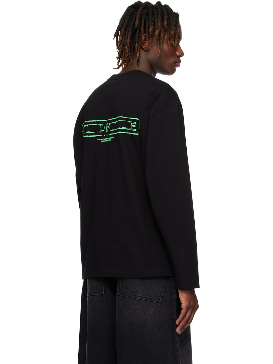 Black Crack Back Logo Long Sleeve T-shirt - 3