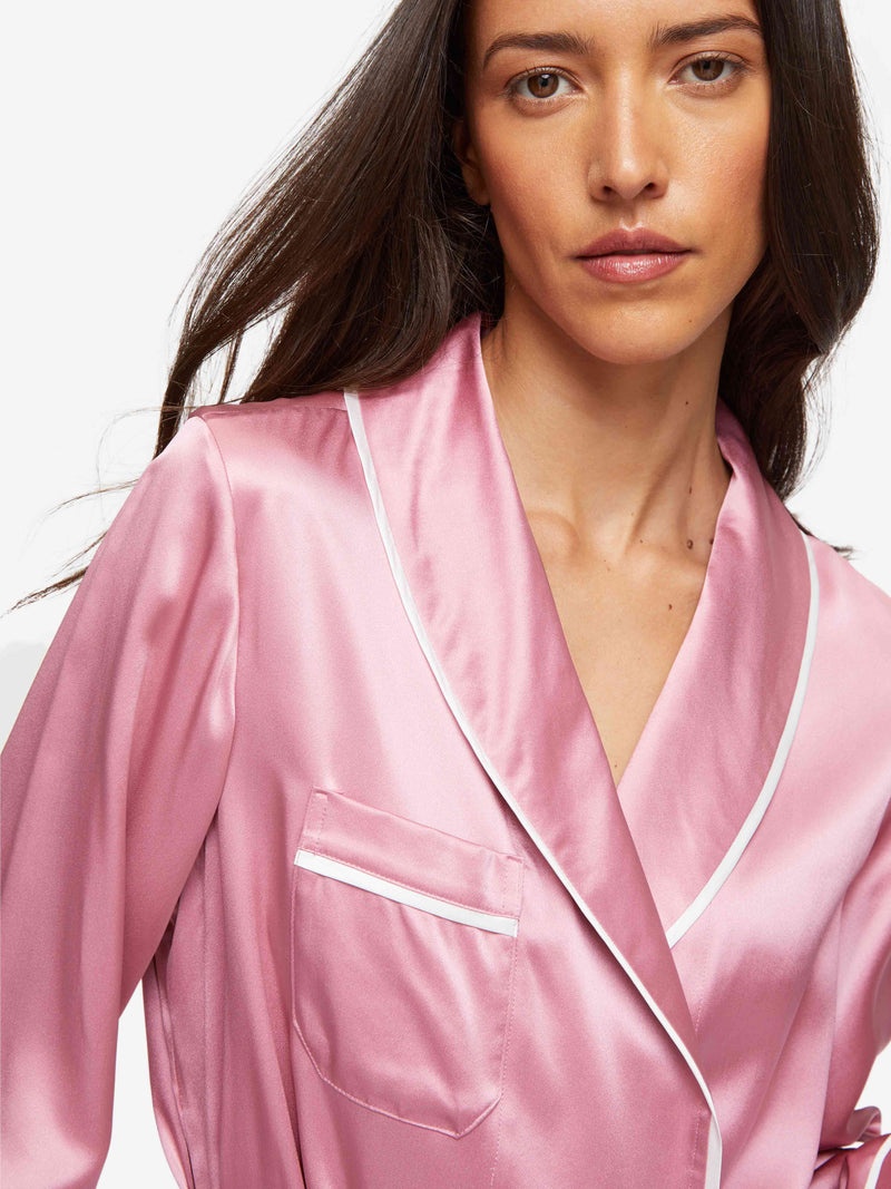 Women's Dressing Gown Bailey Silk Satin Rose - 5
