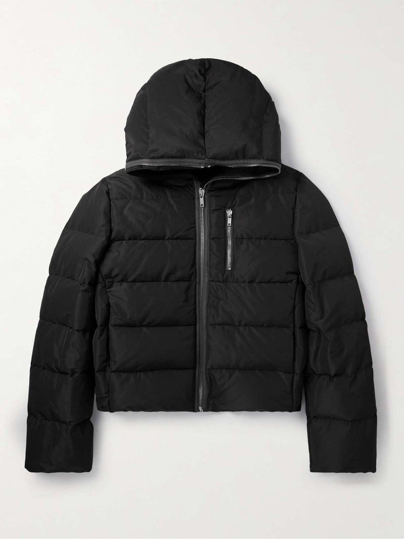 Quilted Kinetix Faille Hooded Down Jacket - 1