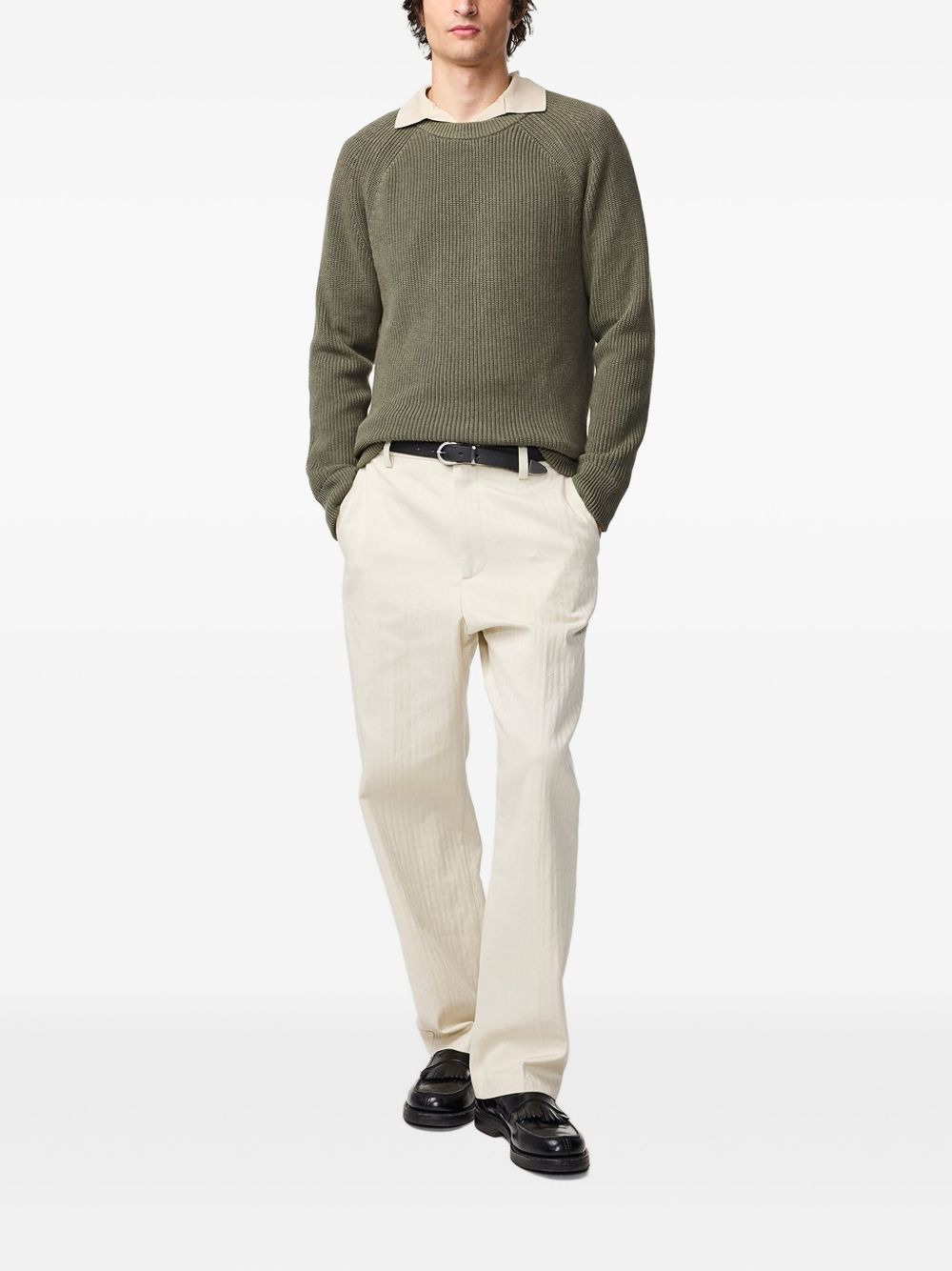 raglan-sleeve ribbed sweater - 2