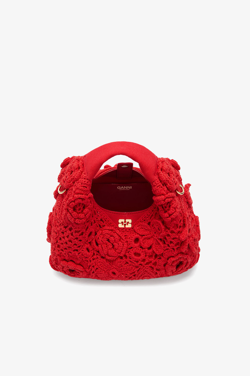 MINI HOBO BAG IN RED CROCHET 3