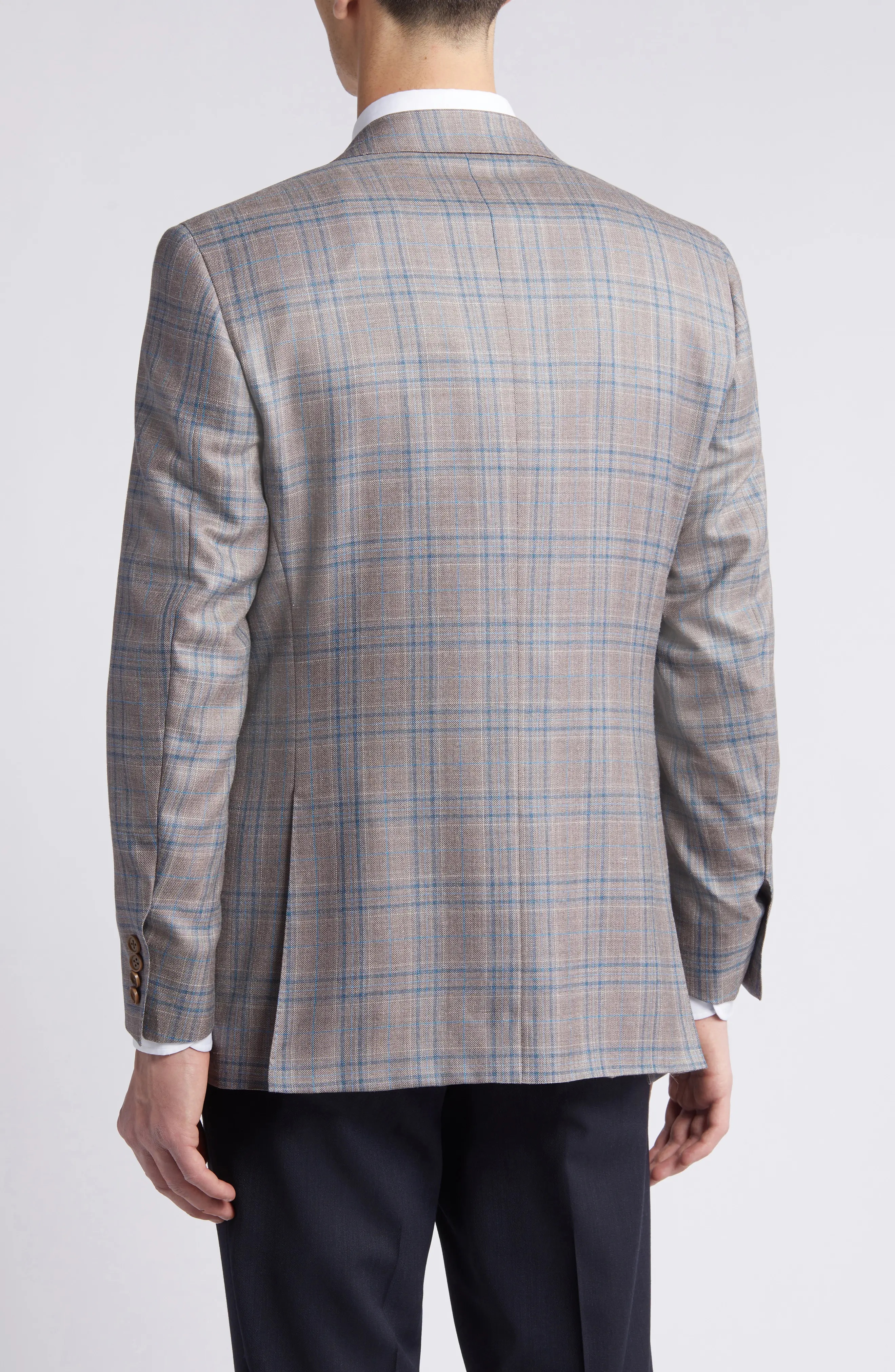 Siena Regular Fit Plaid Wool & Silk Blend Sport Coat - 2