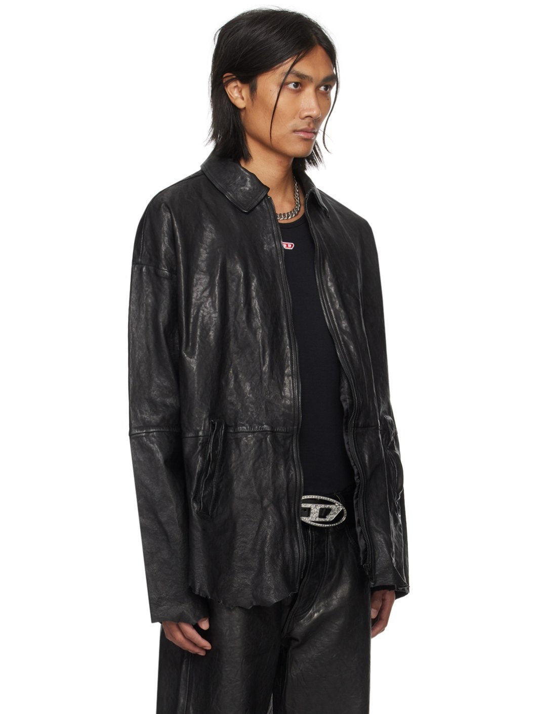 Black L-Mart-A Leather Jacket - 2