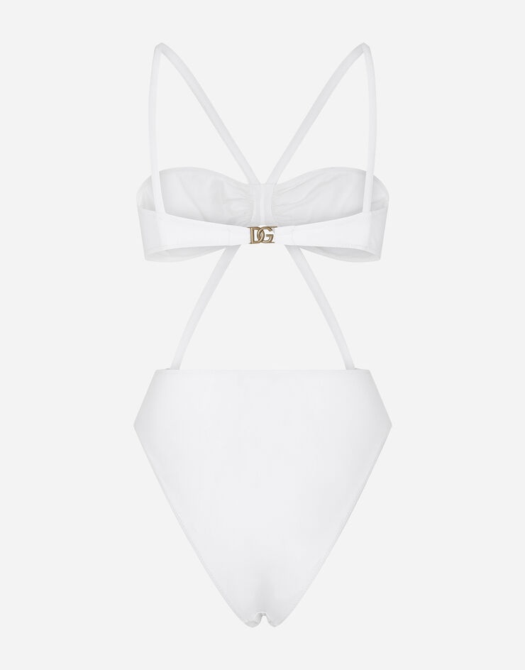 One-piece swimsuit with DG logo and laces - 2