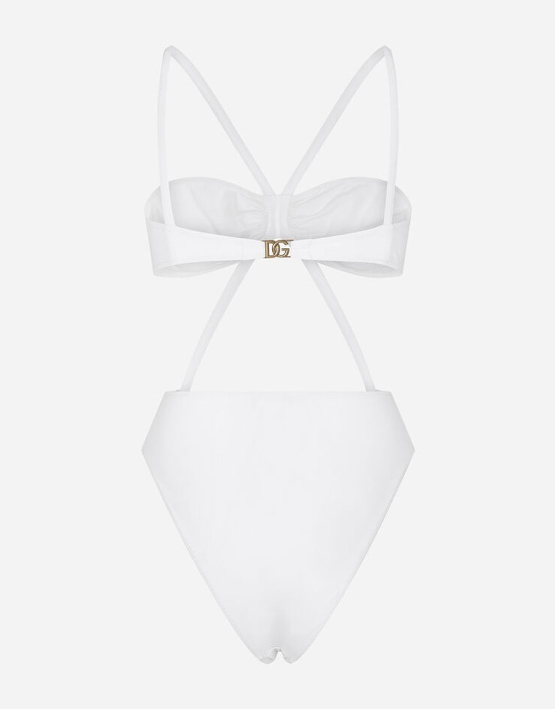 Dolce & Gabbana One-piece swimsuit with DG logo and laces outlook
