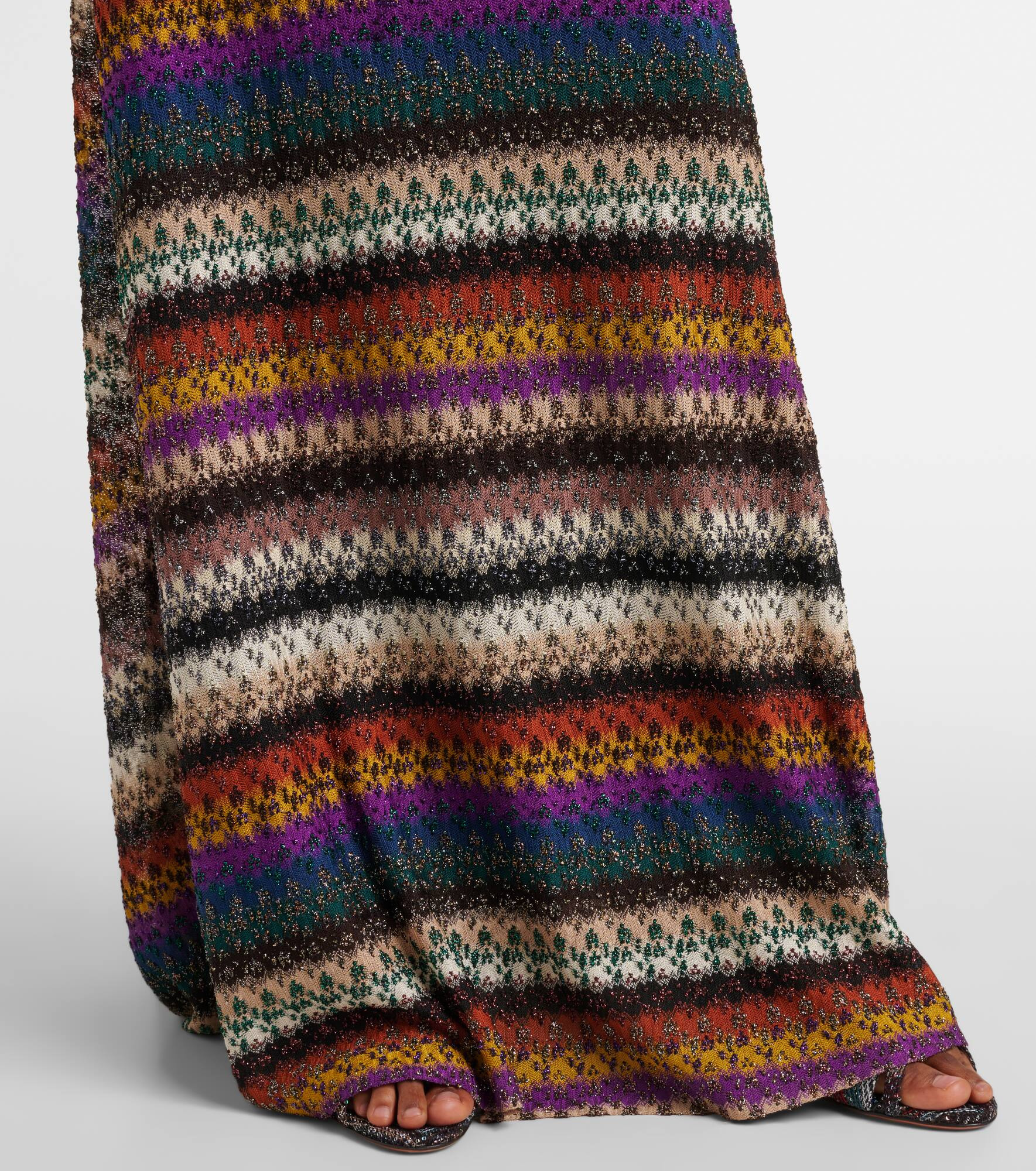 Striped lamé maxi dress - 6