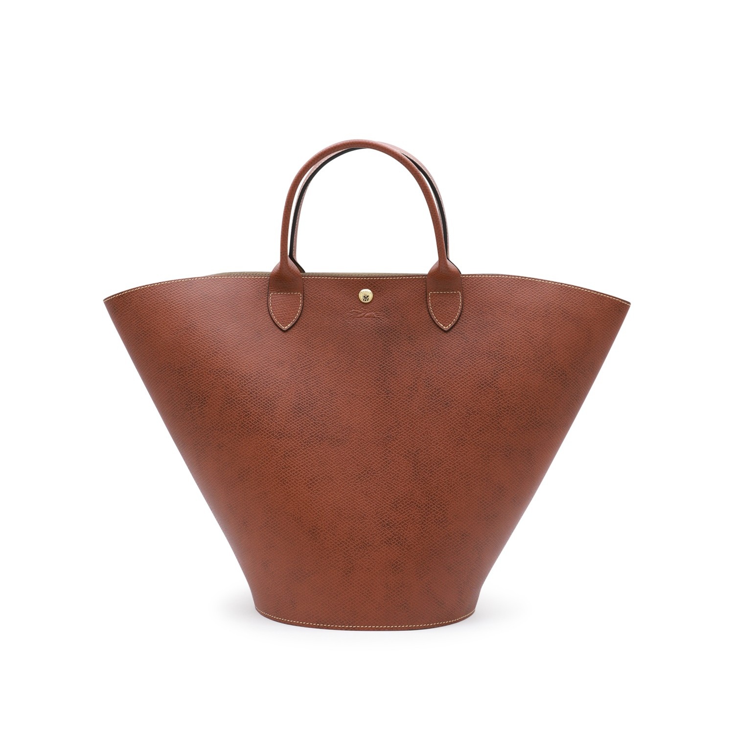 BROWN LEATHER XL EPURE TOTE BAG - 1