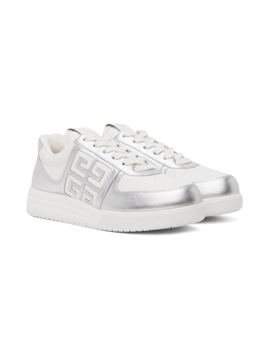 White & Silver G4 Sneakers - 4