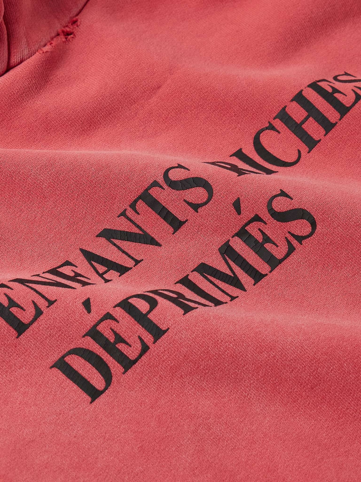 Distressed Logo-Print Cotton-Jersey Hoodie - 4