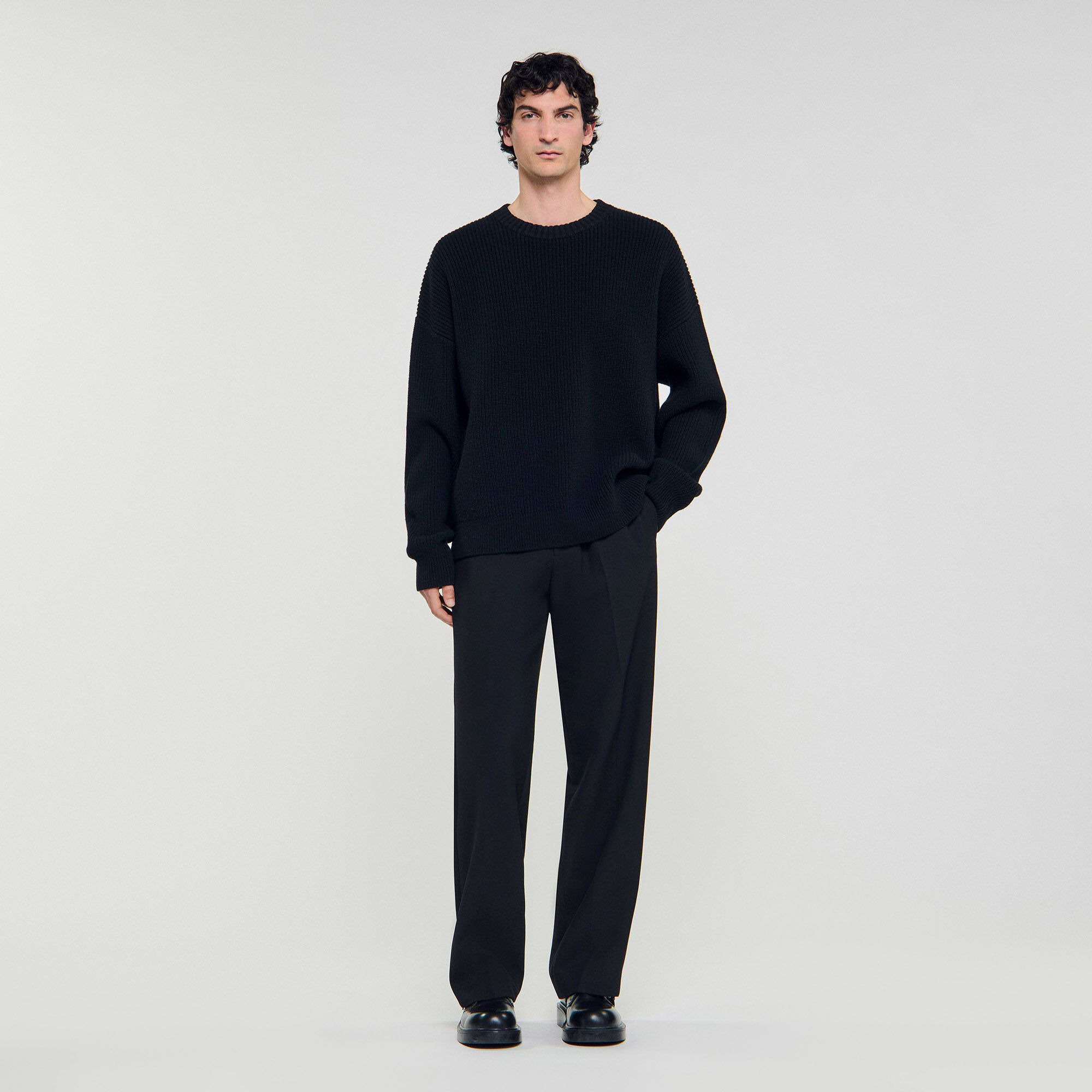 RIB KNIT SWEATER - 1