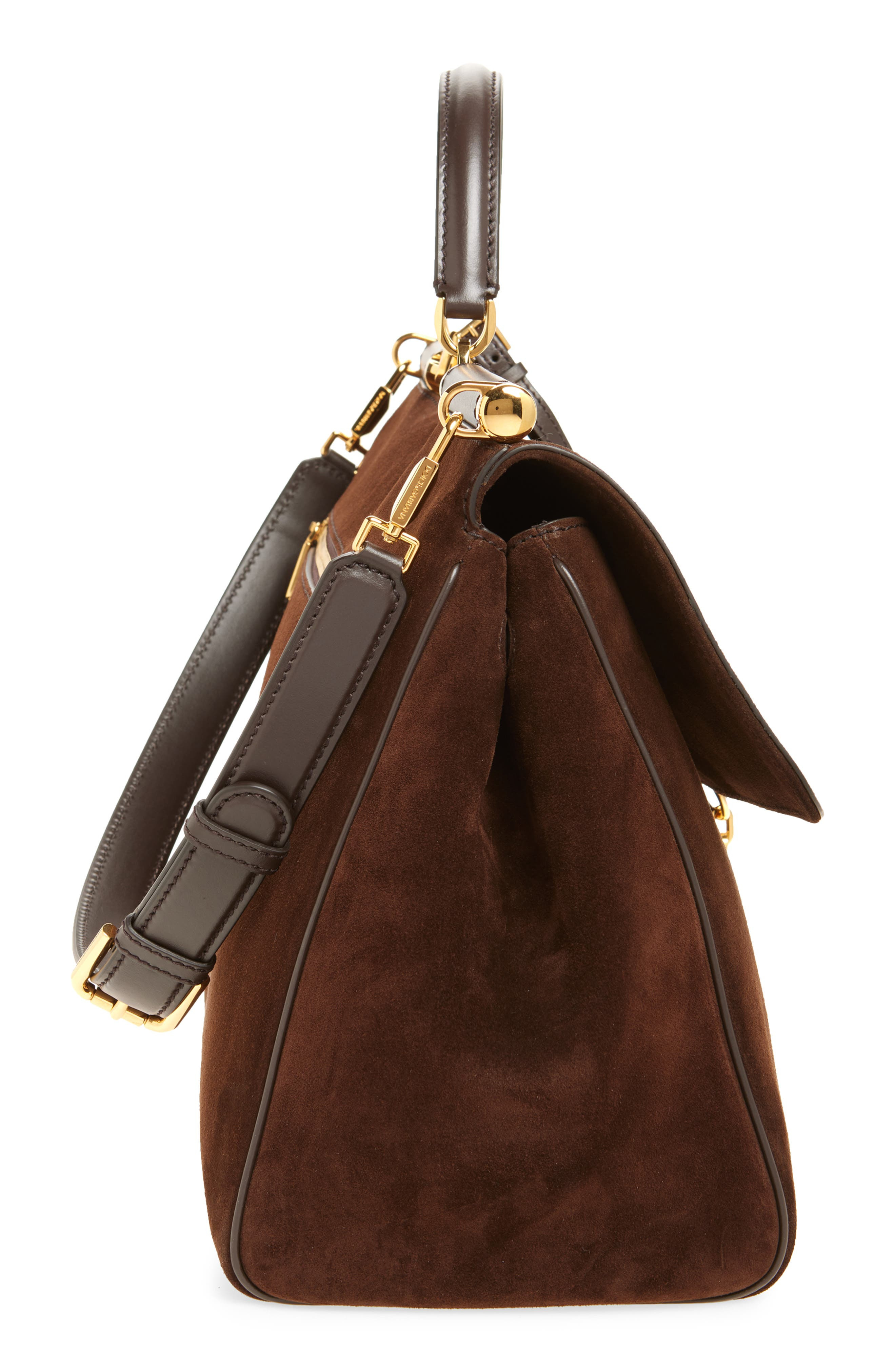 Dolce&Gabbana My Sicily East/West Suede Handbag in 8M157 Ebano/Moro at Nordstrom - 6