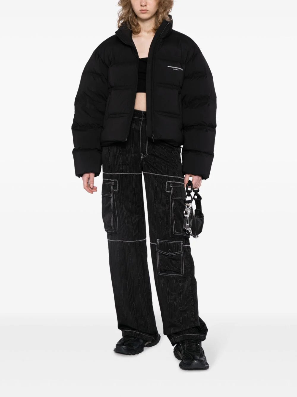ALEXANDER WANG Women Jacquard Channel Cropped Puffer W/ Reflective Logo - 1