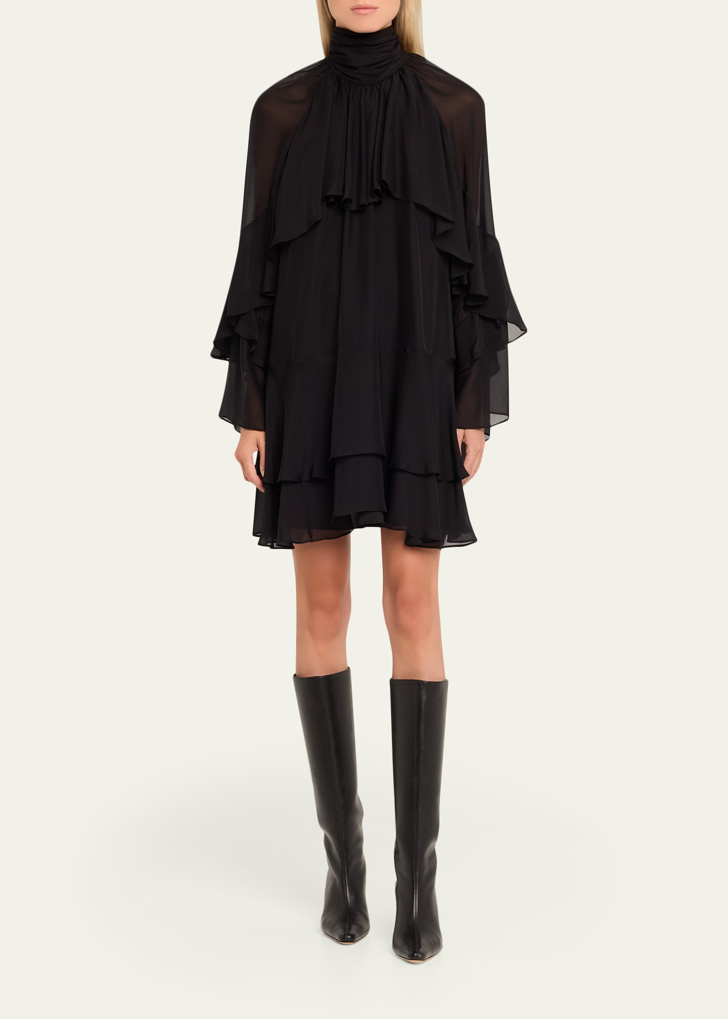 Adlington Ruffled Chiffon Mini Dress - 2