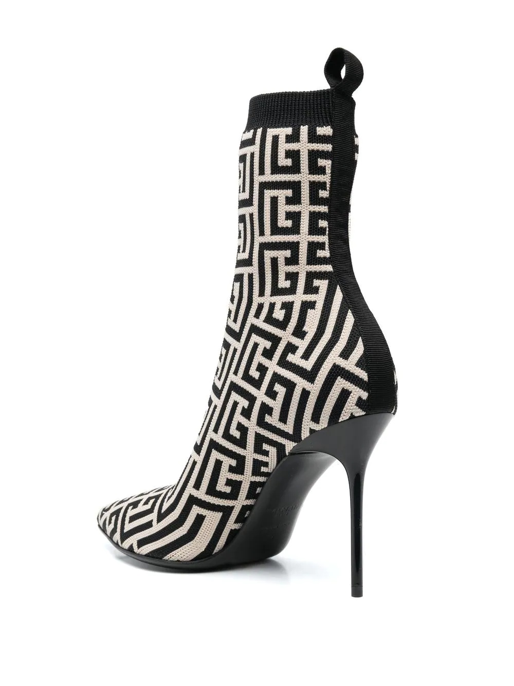 monogram-jacquard pointed boots - 7