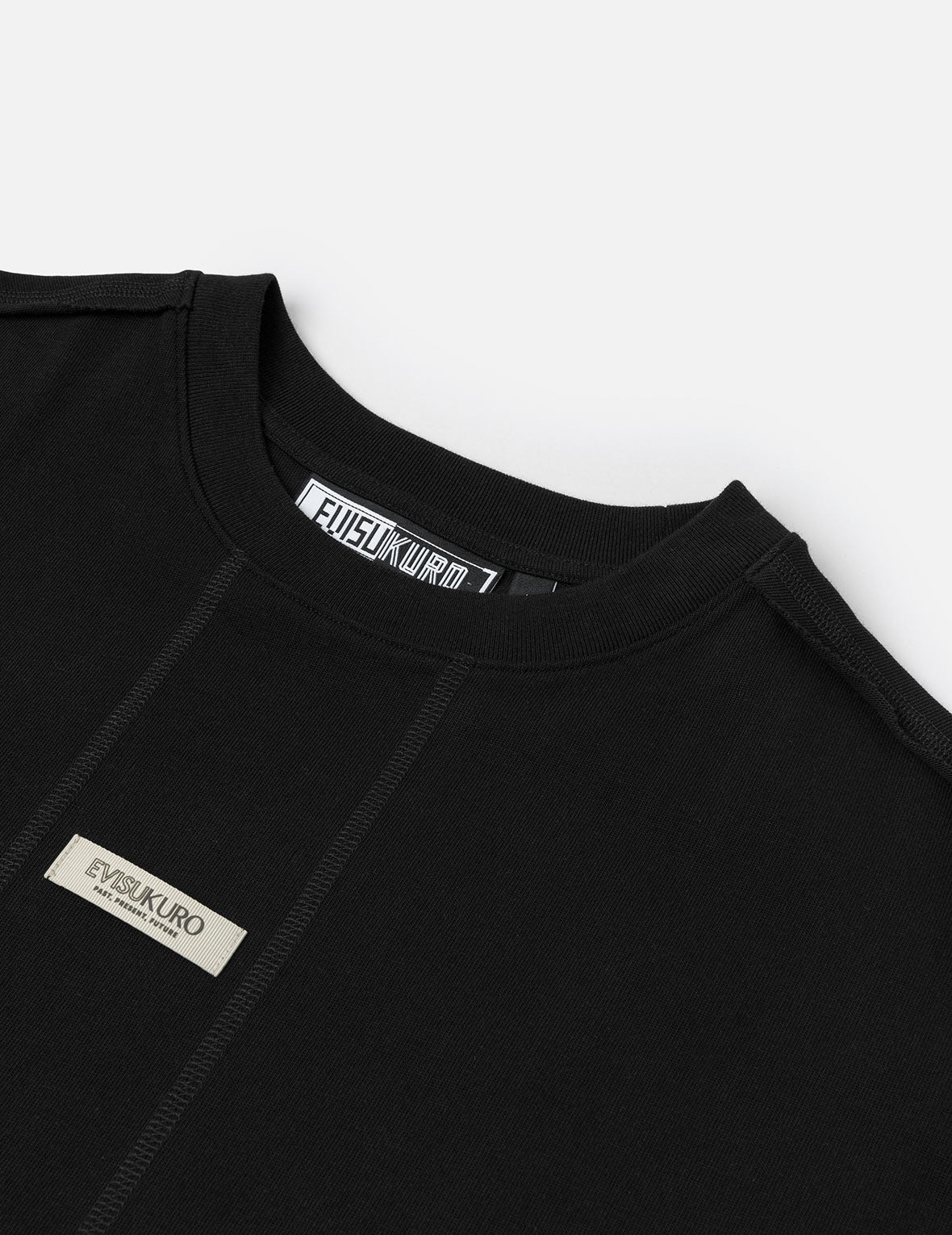 EVISUKURO Toothbrush Embroidery and Color-blocking Oversized T-shirt - 9
