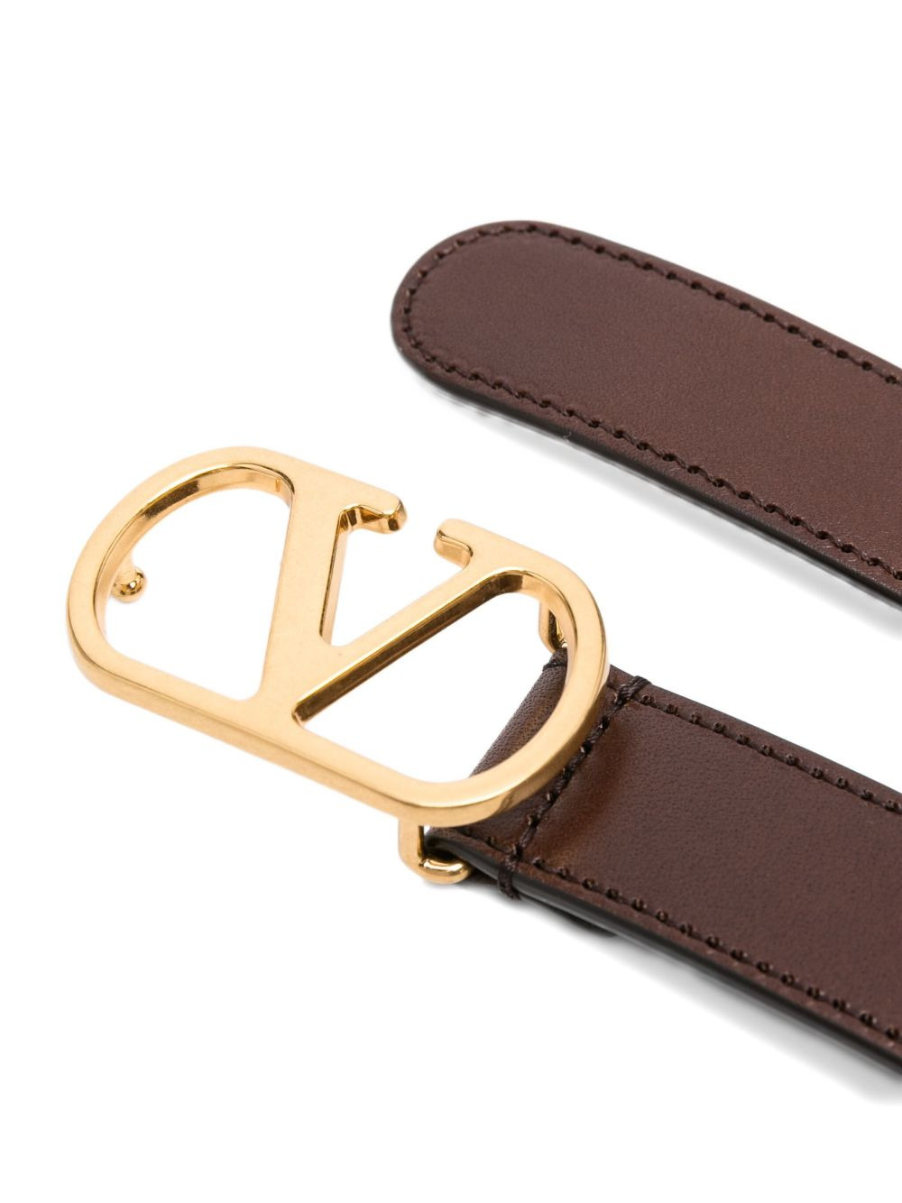 VLogo braided leather belt - 3