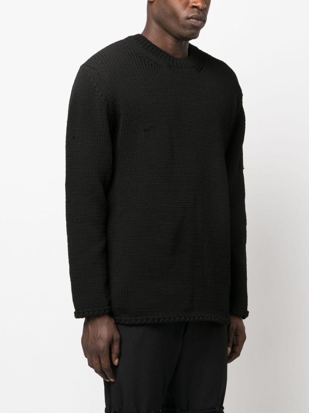 crew-neck cable-knit detail jumper - 4