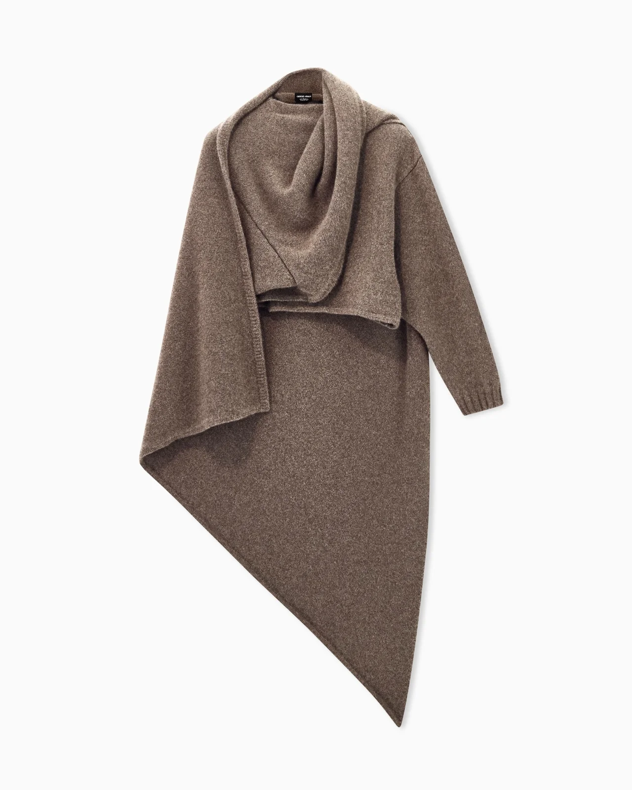 ASYMMETRICAL CASHMERE CARDIGAN WITH DRAPED COLLAR - 1