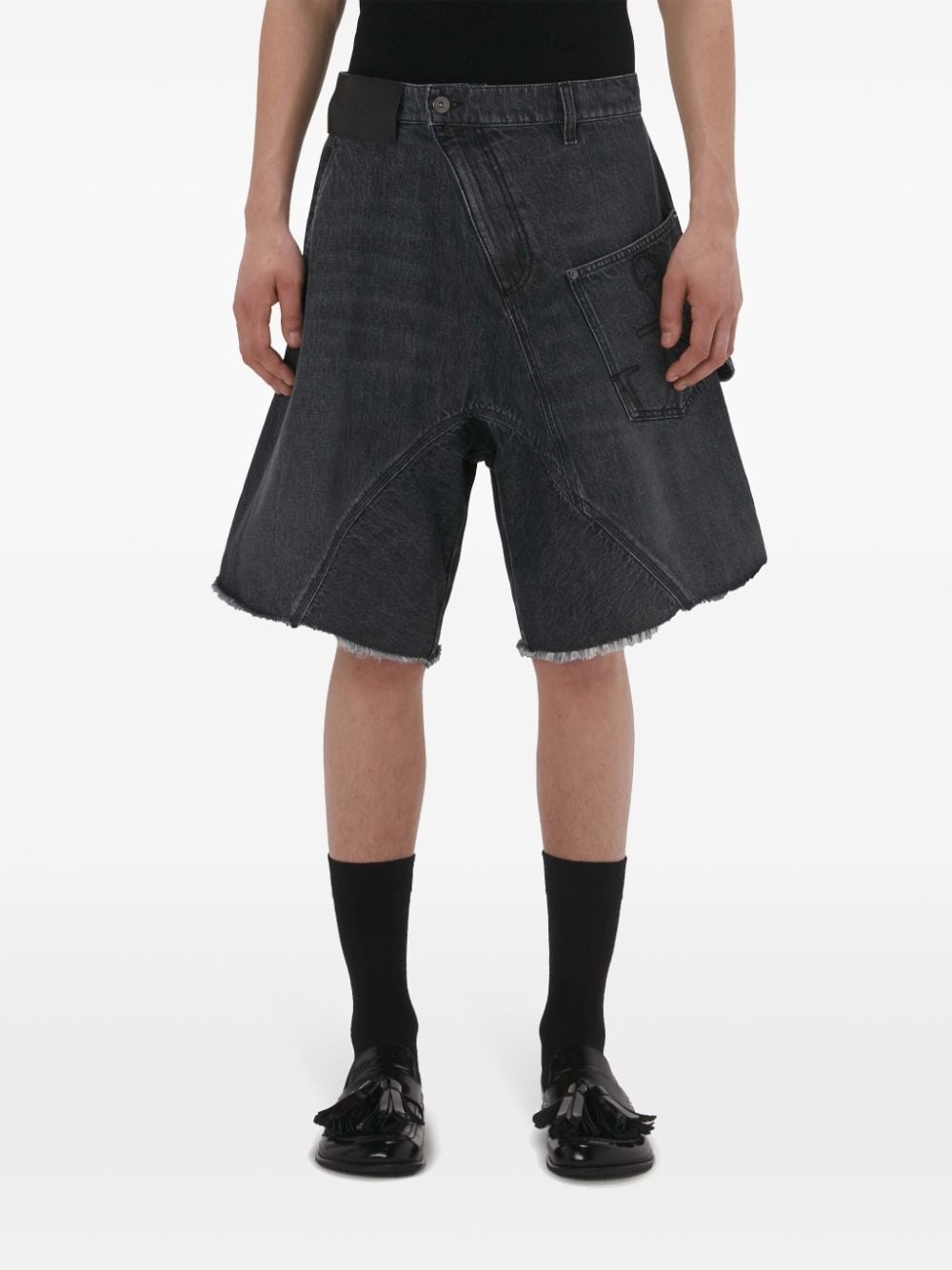 deconstructed denim shorts - 3