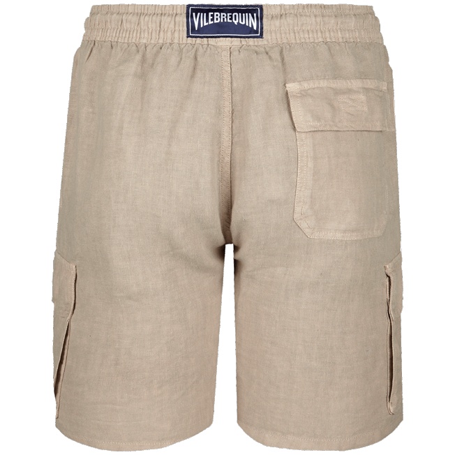 Men Linen Bermuda Shorts cargo pockets - 2