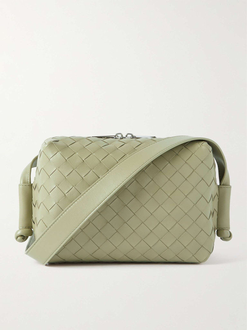 Intrecciato Leather Messenger Bag 1