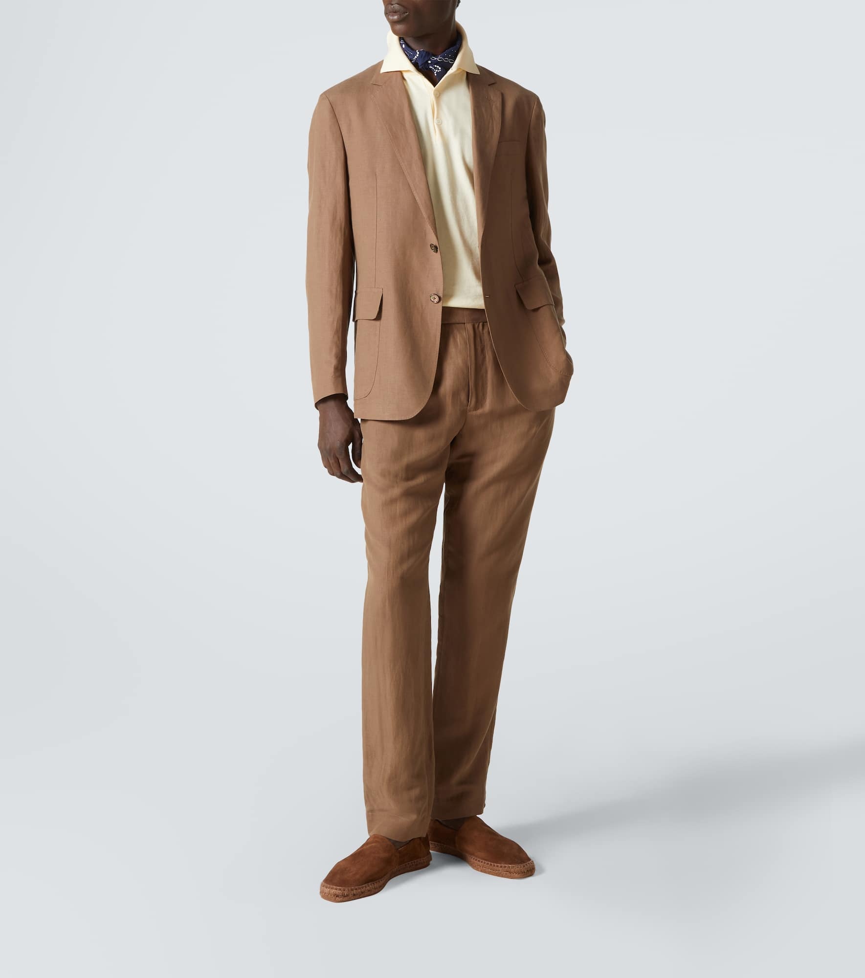 Single-breasted silk and linen blazer - 2